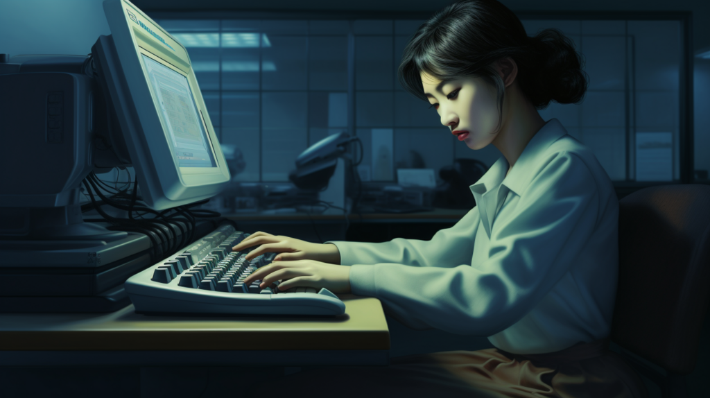 윈도우 PC 속도 저하로 작업이 느려지는 모습의 그림